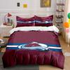 Maroon Bedding Set with Wave Logo Design Print Bedding Set Duvet Cover Pillowcases (1* Duvet Cover 2* Pillowcases Do Not Include Comforter)
