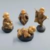 4Pcs Chinese Buddhist Monks Miniature Bonsai Garden Furniture Resin Craft Figurine Fairy Garden Decoration Desktop Decor