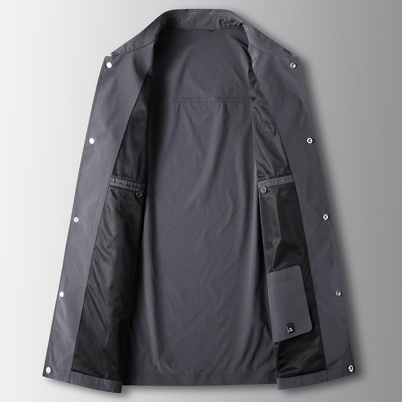 Spring and Autumn Lapel Shirt Tooling Edition Jacket Middle-aged and Youth Light Luxury Business Casual Thin Top