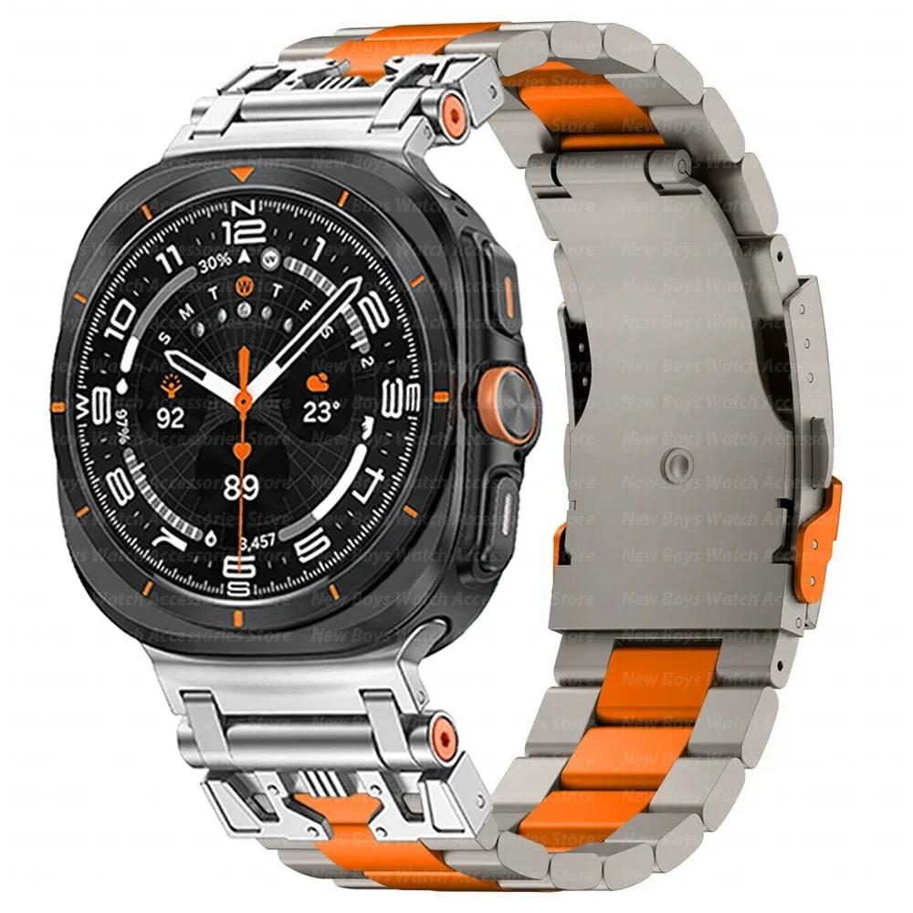 Bracciale di Lusso in Titanio per Samsung Galaxy Watch Ultra 47mm Senza Spazi Braccialetto a Maglie Sostituzione Cinturino Accessori per Galaxy Ultra 47MM