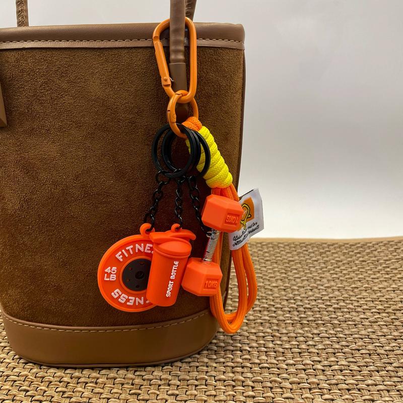 Bag Charm Dopamine Barbell Plates Kettlebell Simulation Dumbbells  Creative Fitness Bag's Pendant Gifts