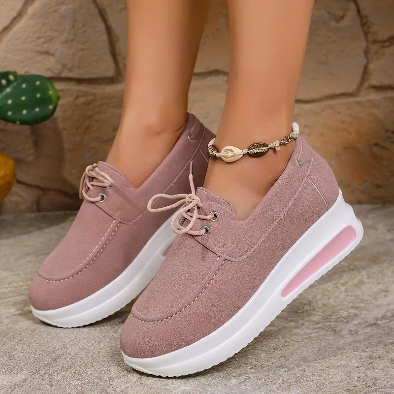 Fashion Plus Size 2025 Female Shoes Lace Up Women's Vulcanize Shoes Outdoor Platform Sneakers Versatile Ladies Casual Shoes ZapatosMujer