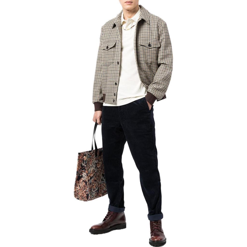 Polo Ralph Lauren Solid Ribbed Straight Leg High Waist Casual Pants Men Bottoms Dark-Blue 710811523-003