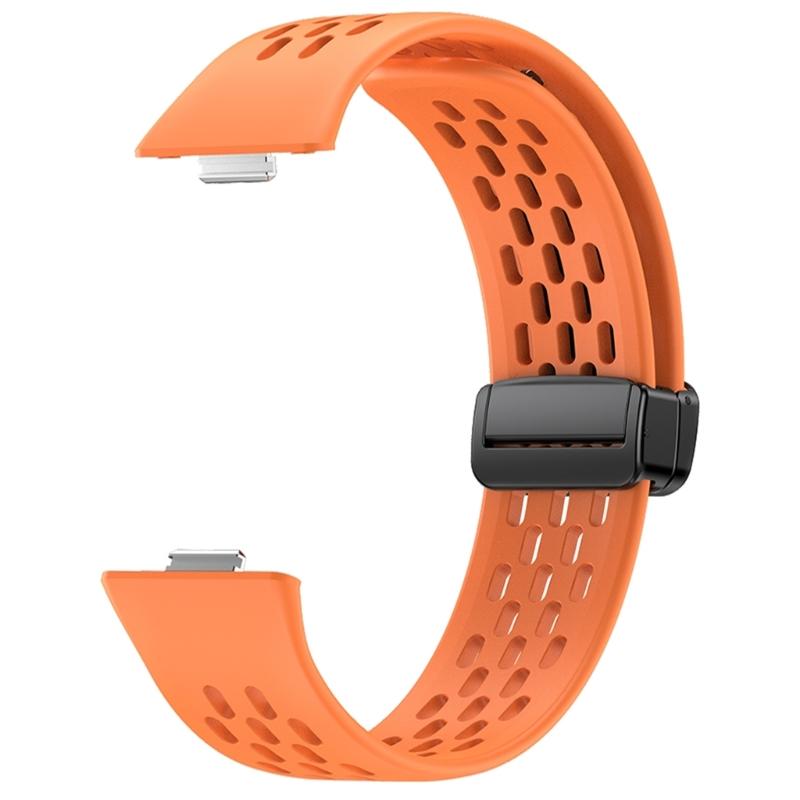 Comfortable Silicone Band with Magnetic Lock Breathable Accessory Sweat Resistant Silicone Watch Strap for Watch Fit3