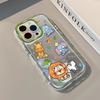 Cartoon Zoo for IPhone16promax Cream Mirror Phone Case Oil Painting for Apple15 Cartoon14