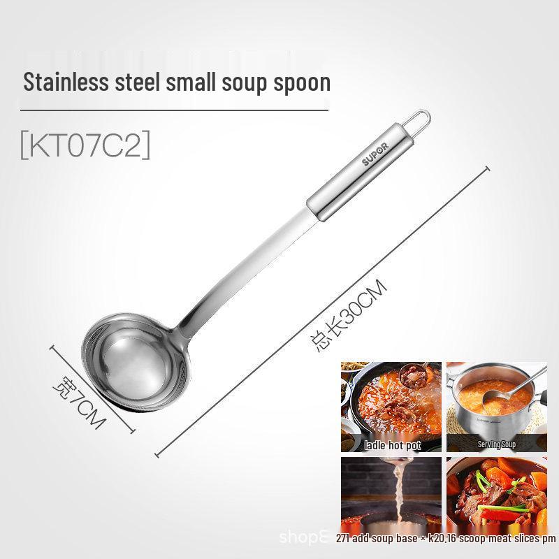 Supor Stainless Steel Slotted Spatula and Noodle Strainer Set for Kitchen Use