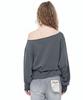 AEGO FREEDOM LAB Drape Tuck Off-Shoulder Top_Pigment Charcoal