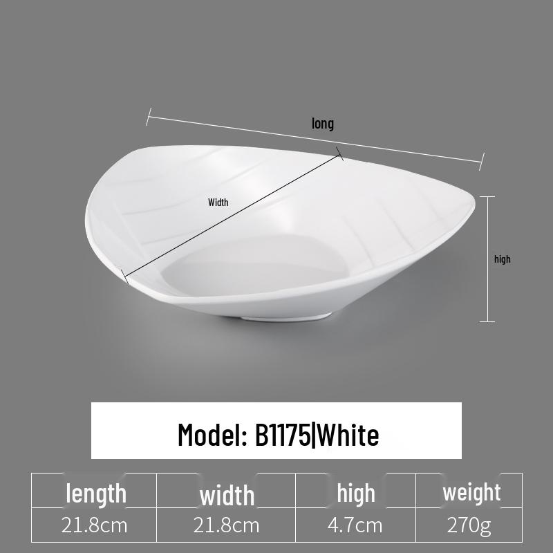 Irregular Shaped White Melamine Plates for Hotel & Restaurant - Porcelain Imitation Cold Dish Saucers