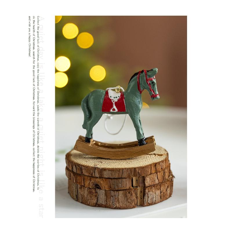 1 st Harts Gung Häst Julprydnad Vintage Stil För Träd Hängande Heminredning Diy Hantverk Samling Gåva Dekoration Hem