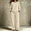 Women's Trendy Casual Neck Sweatshirt and Pants Set for Fall Winter, Comfortable Two Piece Outfit