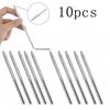 10Pcs Stainless Steel Dental Mouth Mirror Handle Dental Examination Mirror Handle Single Handle No Mirror Dentist Tool