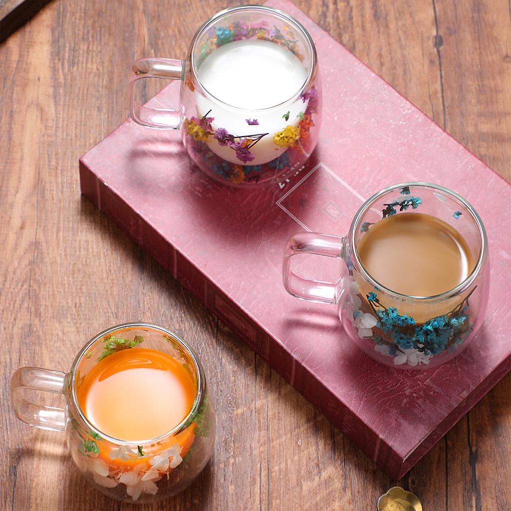 Dried Flower Double-Layer High Borosilicate Glass Cup