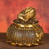 Treasure Bowl Ornament Pure Copper Three-Legged Home Office Shop Desktop Decoration Golden Toad Money Bo