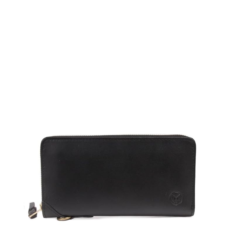 

[Avirex] round zipper long wallet buffalo leather round fastener long wallet AX9302 black