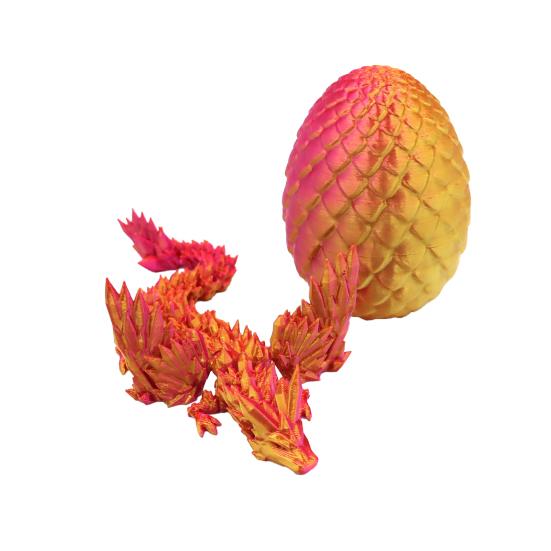 Yousheng 3D Printed Dragon Egg Figurine Movable Joints Flying Dragon Figure Fidget Toy Dragon Egg with Articulated Dragon Inside Decoration Ornament