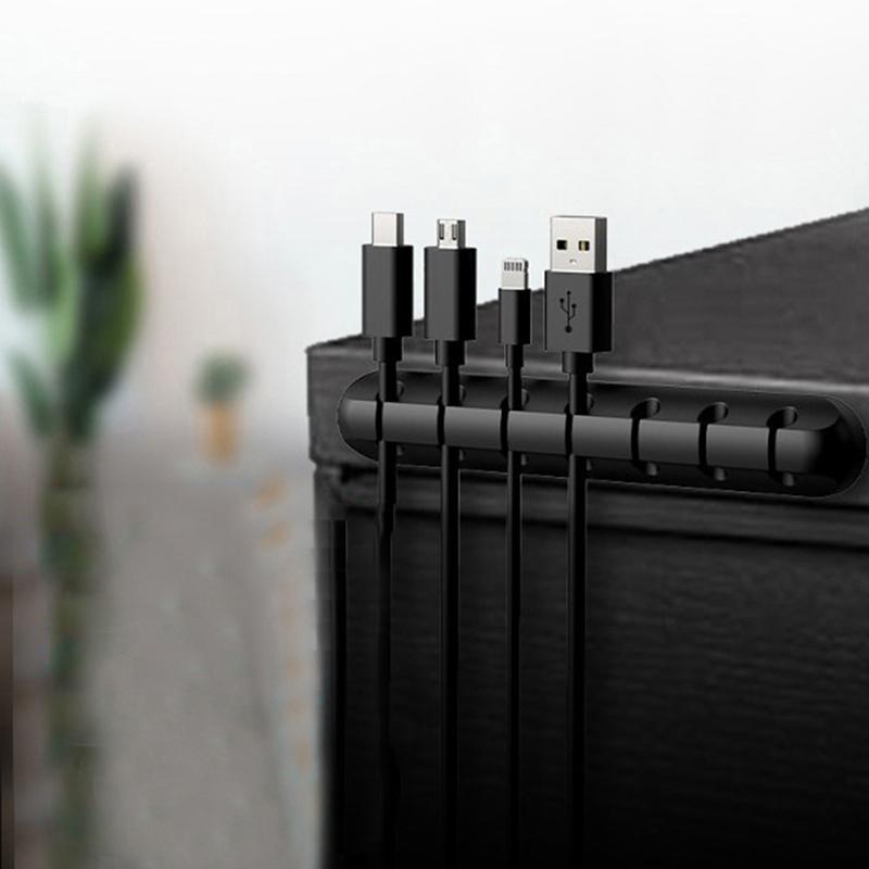 Buy Cable Organizer Silicone Usb Cable Holder Desktop Tidy Management Clips Holder at affordable
