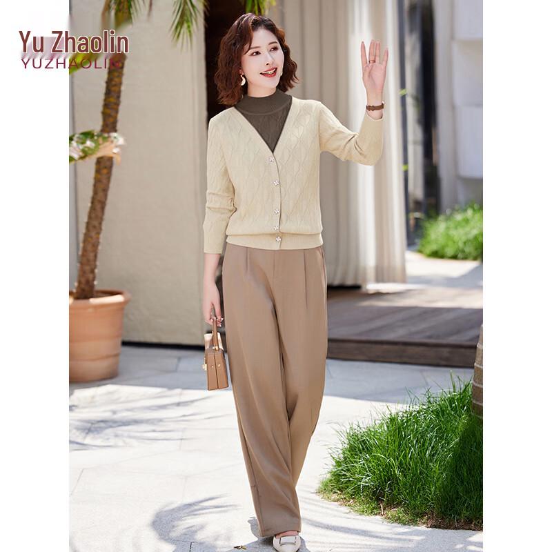Yu Zhaolin Elegant Faux Two-Piece Knit Top