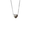 Simple Design S925 Silver High-end Three-dimensional Love Peach Heart Pendant Necklace Light Luxury Temperament Collarbone Chain