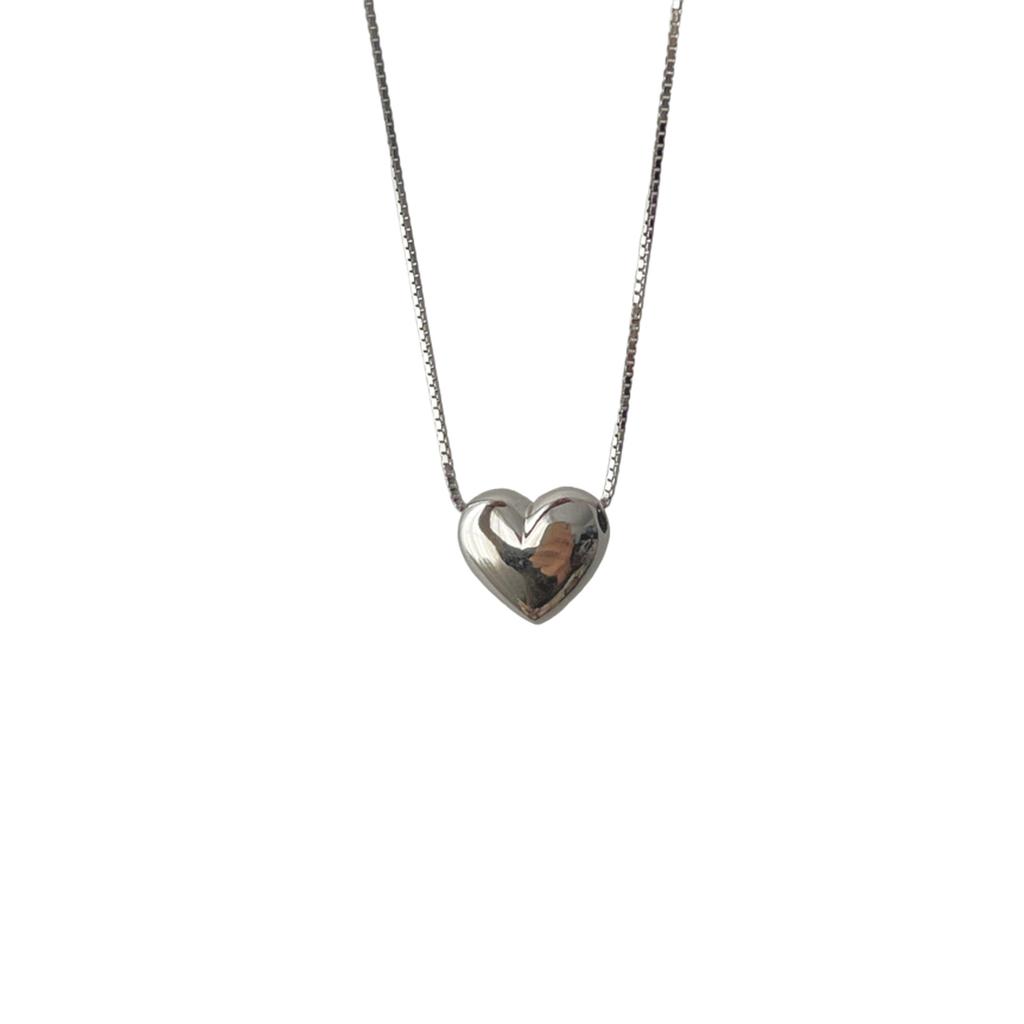 Simple Design S925 Silver High-end Three-dimensional Love Peach Heart Pendant Necklace Light Luxury Temperament Collarbone Chain