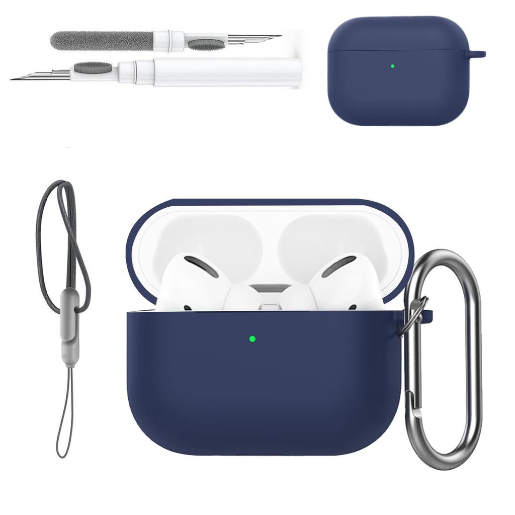 For Airpods Pro 3 Case Cover Earphone Protective Silicone Cover (with Carabiner + Lanyard + Cleaning Pen) Case for Airpods Pro 3
