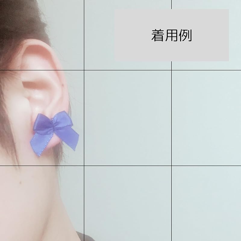 Ribbon Earrings 2 Pieces Magnetic Type No Holes Fake Earrings Gothic Lolita Earrings Mine System Mass Production Type Lolita Handmade Cute (pink)