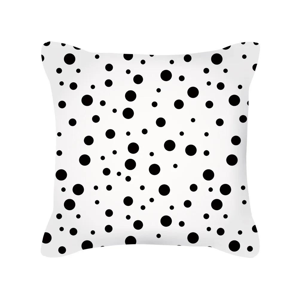 Kissenbezug schwarz und weiß, Kissenbezug mit geometrischem Druck, Moderner und schlichter Stil, Heimdekoration, für Sofa
