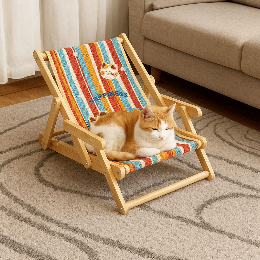Foldable Pet Sofa Bed Solid Wood Cat Scratch Board Durable Cat Rocking Chair  Cat Climbing