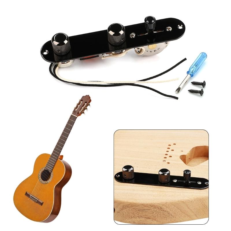Prewired Guitar Switch Control Plate 3 Way Wired Loaded Control Plate with Switch Knob for Electric Guitar Playing Part