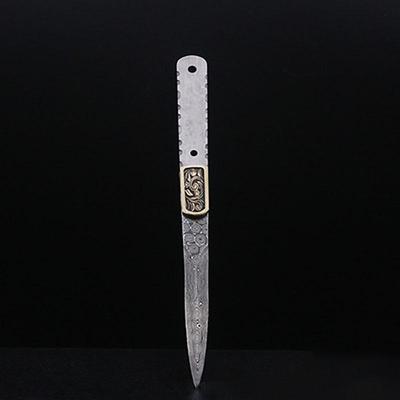 Couteau à lame fixe en acier de Damas, billettes, aiguilles à thé Puerh, accessoires pour outils à thé, cadeau pour hommes