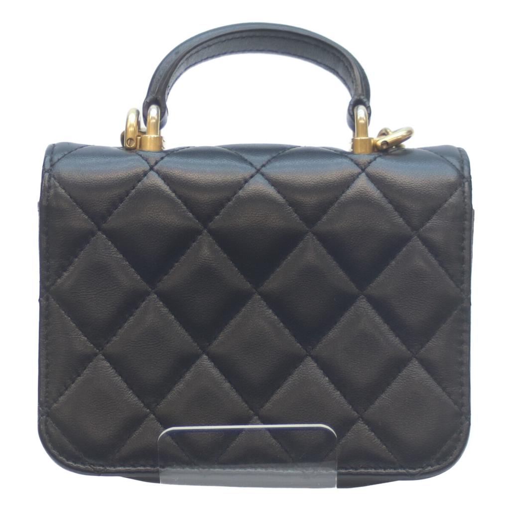 CHANEL No. 31 AP2200 Black Lamb GHardware Mini Mini Matelasse Top Handle 2-Way Chain Shoulder Shoulder bag blackUsed