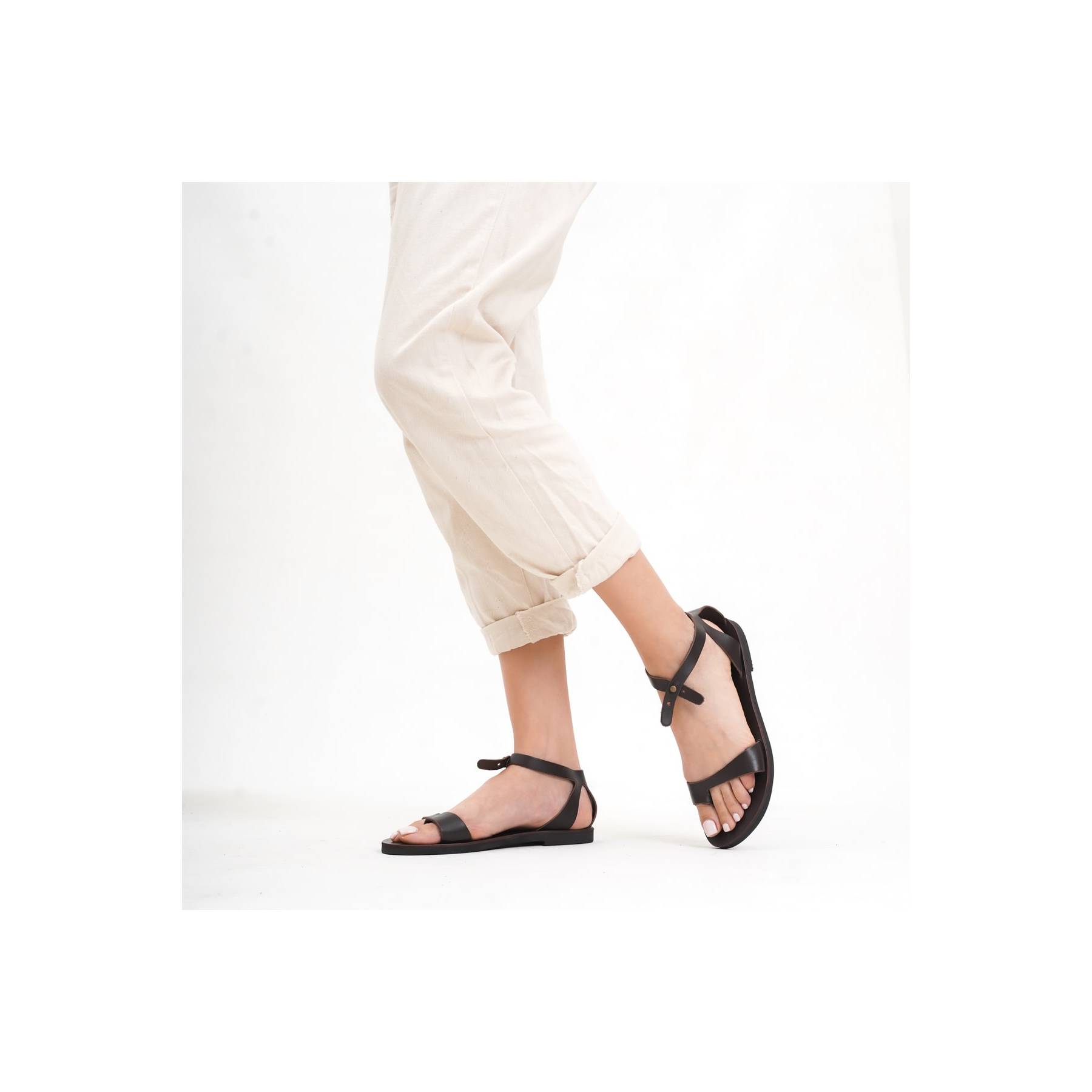 

Женские коричневые сандалии Bodrum из натуральной кожи ручной работы Комфортные повседневные качественные стильные легкие сандалии