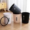 Garbage Bin with Pressure Ring No Lid Space-Saving Plastic Kitchen Bathroom Living Room Striped Trash Can for Daily Life