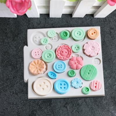 Silikonform Knopf DIY Fondant Kuchenform Schokoladenfondant Werkzeug Küchenbackutensilien