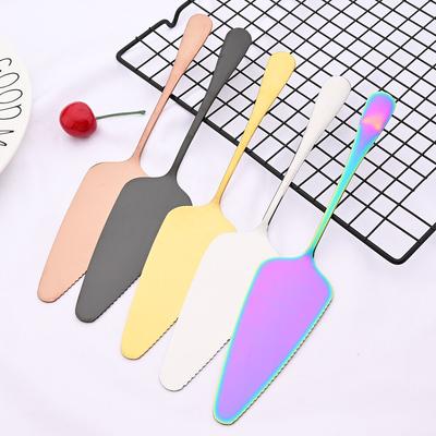 6 pezzi di posate arcobaleno in acciaio inox lucidato a specchio, pala per torta, pizza, coltello, coltello da burro per torta, pizza, formaggio, dessert, set di posate per la tavola
