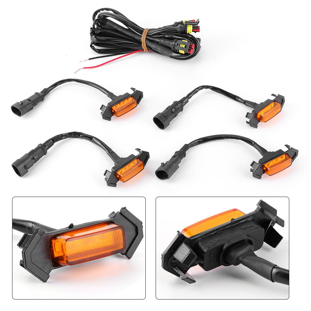 4pcs 12V Car LED Grille Light High Brightness Accessory Fit for Toyota Tacoma 2016‑2020Yellow Lens Yellow Light