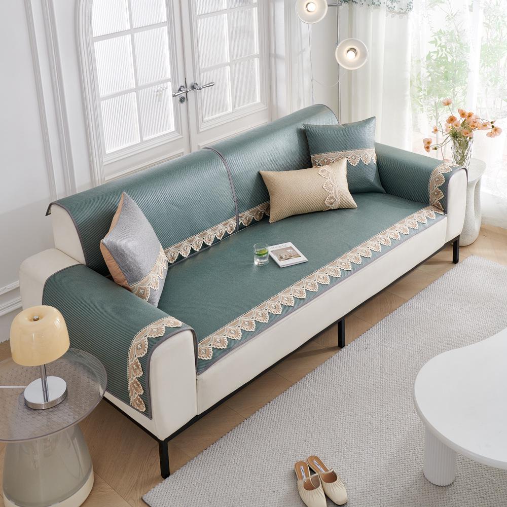 Sofa Cushion Summer Ice Silk Rattan Mat Summer Mat Cushion Cool Feeling Non-Slip Sofa Cover Ice Pad Cover Cloth Seat Cushion