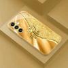 Golden Rose Plated Glass Phone Case Suitable for Samsung Galaxy S26 S25 S24 S23 S22 S20 FE/Ultra/Plus Anti Drop Back Cover