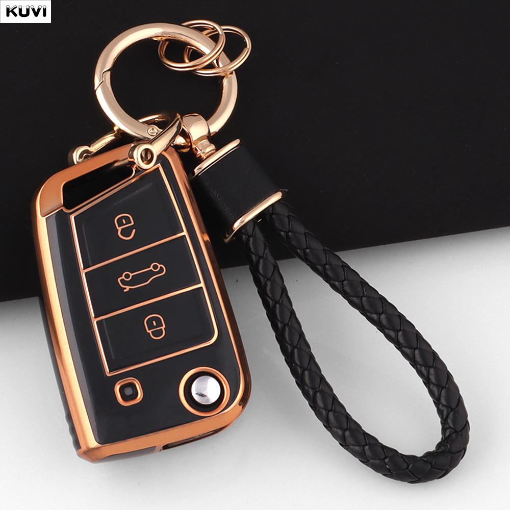 Tpu 3 4 Buttons Car Flip Key Case Cover For Vw Volkswagen Golf 7 Mk7 Tiguan Mk2 For Seat Ateca Leon Fr 2 Ibiza For Skoda Octavia