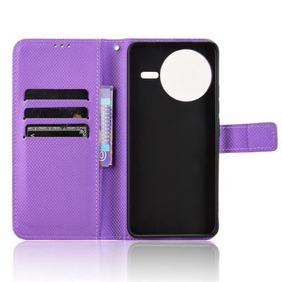 Pentru Poco F7 Pro Husă Tip Portofel din Piele cu Model Diamante și Șnur de Gât de Lux pentru Telefon Poco F7 Ultra