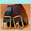 Mens Casual Leather Belt In Genuine Two Layer Cowhide With Alloy Buckle And Minimalist Style For Work And Leisure