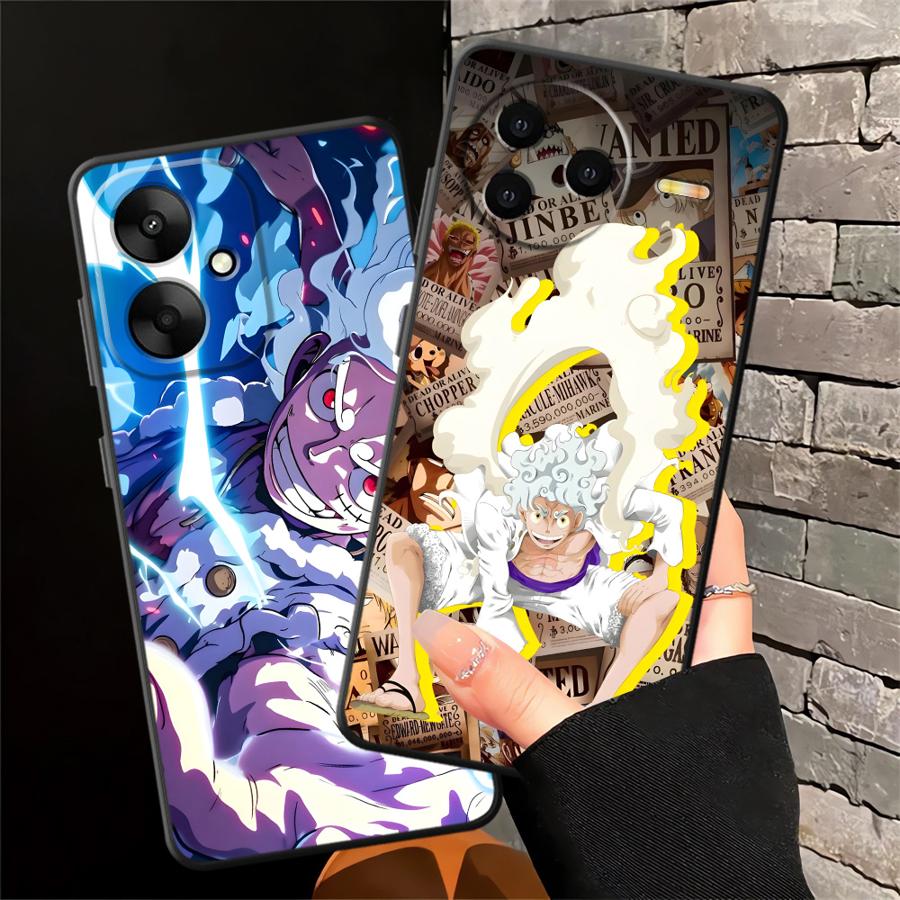 Black Soft Phone Cover Case for Xiaomi Redmi A4 9 A1 A2 Plus 13C 10 K40 K80 Pro A3 12C 14C A5 One Piece Anime Luffy