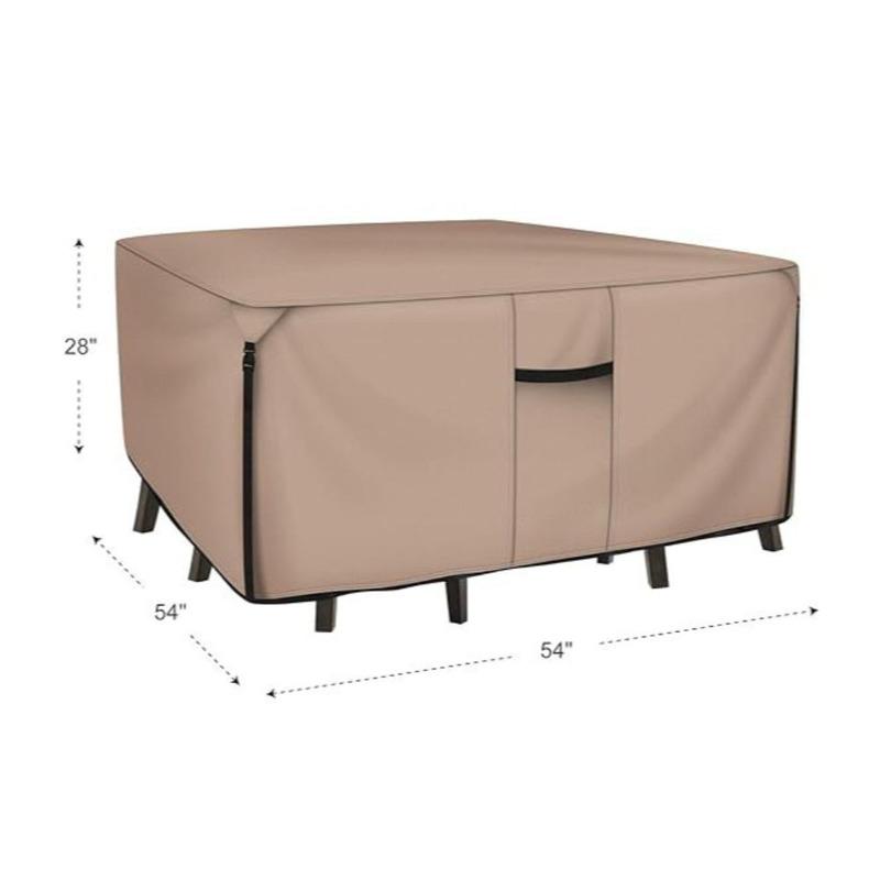 Outdoor Waterproof Patio Table Cover Heavy Duty 210D Oxford Cloth Fits Square or Round Tables Up to 136 x 74 Inches 54x54 in