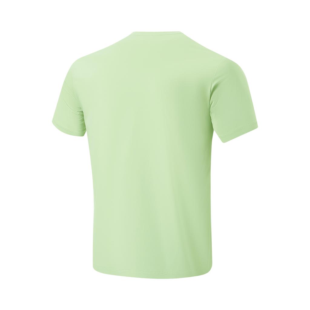 Li Ning Fitness Series Logo Letter Round Neck Comfortable Versatile Quick-Dry Short Sleeve T-Shirt Men Tops Laurel-Green ATSU021-8