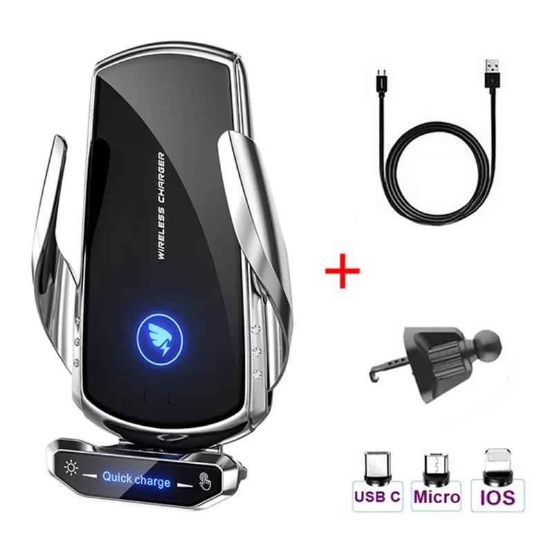 Wireless Charger Car Phone Holder Stand 15W Fast Charging Station For Iphone Xiaomi Samsung Huawei Magnetic Wireless Car Charger