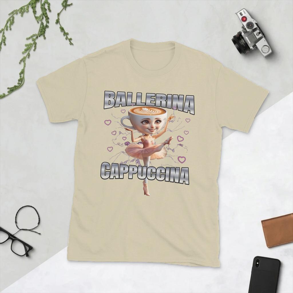 Unisexs Ballerina Puccino Funny Meme Italian Brainrot T Shirt Cotton Clothes Vintage Short Sleeve Crew Neck Tee Shirt TShirts