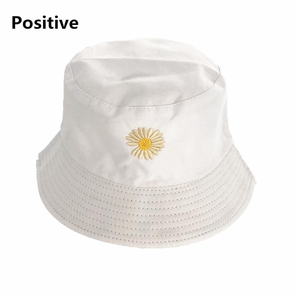 Double Sided Bucket Hats for Men Women Sunscreen Sun Cap Little Daisies Spring Fisherman Hat