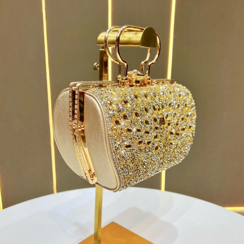 Handtasche mit großem Fassungsvermögen, mit Diamanten besetzt, modische und leicht luxuriöse Kleider-Tasche, Party-Umhängetasche für Bankette