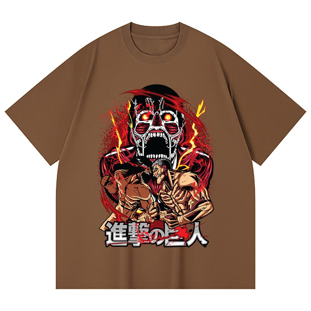 230 Gsm 100% Cotton Attack on Titan V8 Print Unisex Heavy Cotton T Shirt