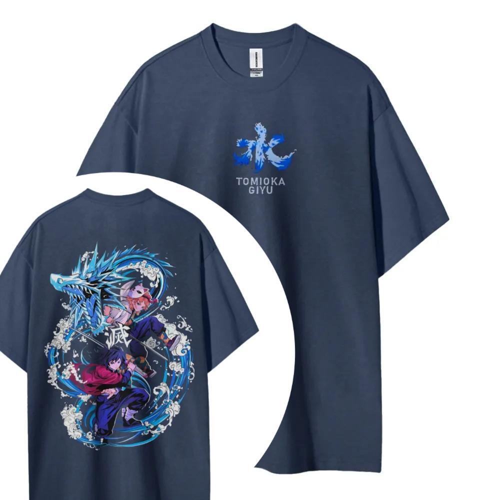 Demon Slayer Tshirt Mens Pure Cotton Casual Round Neck Tshirt Short Sleeve Clothing Summer Sports Casual Short Sleeve Top