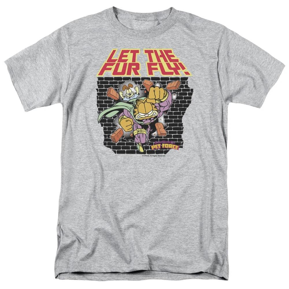 Garfield - Let The Fur Fly - Unisex Short Sleeve Children s T-shirt - Gray 130